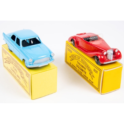 333 - 2 ODGI white metal toys. Ford Consul MkII in light blue with light blue wheels. Together with a Triu... 