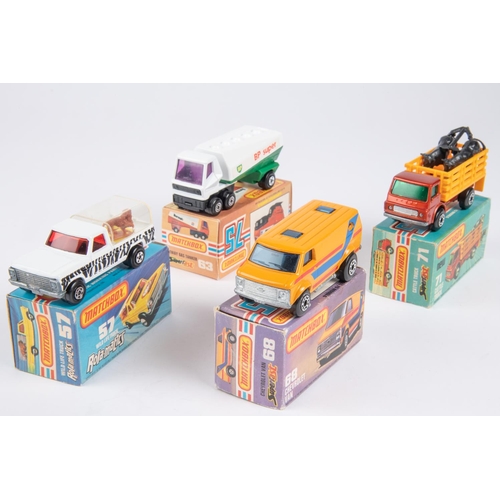 385 - 4 Matchbox Superfast Series. 57E Wild Life Truck. Rola.Matics example in white Zebra stripes livery,... 