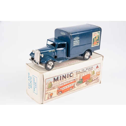 500 - Tri-ang Minic Delivery Van (81M). An LNER van finished in dark blue with plated wheels and black rub... 