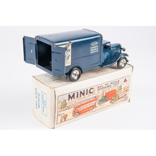 500 - Tri-ang Minic Delivery Van (81M). An LNER van finished in dark blue with plated wheels and black rub... 