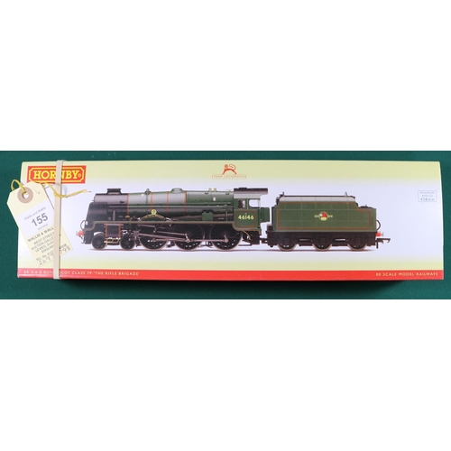 155 - A Hornby '00' gauge BR Royal Scot class 4-6-0 Tender Locomotive 'The Rifle Brigade' RN 46146 (R2630X... 