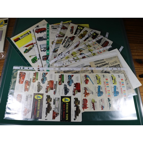 216 - Quantity of Budgie  leaflets and catalogues. Budgie fold out full colour cataloue showing the early ... 