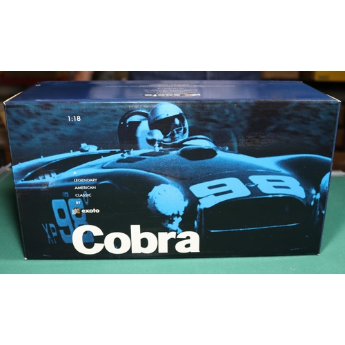 263 - A Racing Legends 1/18 Ford Cobra 260. An example in light metallic blue with black interior, 'T' to ... 