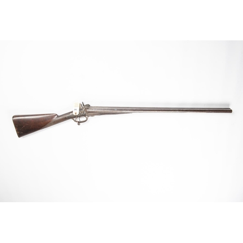 363 - A DB 12 bore pin fire underlever shotgun, by Burrow of Preston, 46½