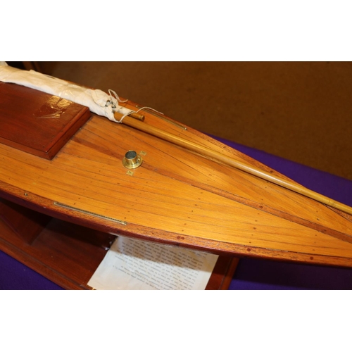 268 - A fine plank on frame wooden model of a 19ft Windermere Class Yacht, this example is of 'Windward II... 