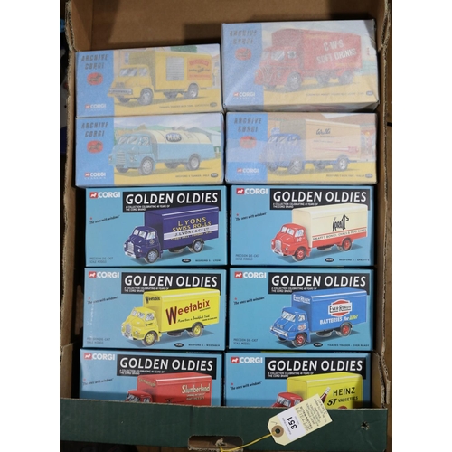 351 - 35+ Corgi buses and other commerical vehicles. Including 10x Golden Oldies series including; Thames ... 