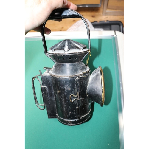 53 - 2x Railway 3 aspect hand lamps. A BR Southern Region example with SR BR stamp to side and brass plat... 