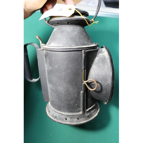 53 - 2x Railway 3 aspect hand lamps. A BR Southern Region example with SR BR stamp to side and brass plat... 