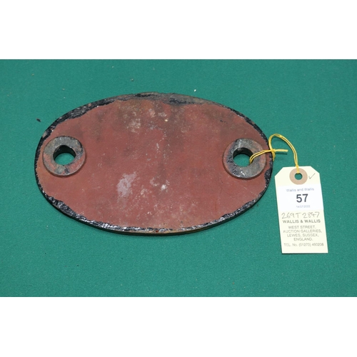 57 - Locomotive shedplate 2A Rugby 1948-1963, with sub-sheds Market Harborough to 1955, Seaton to 1960. C... 