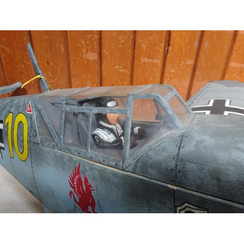 269 - A wooden large scale model of Adolf Galland's German WWII Messerschmitt BF-109E. Overall length 96cm... 