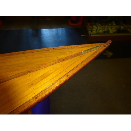 268 - A fine plank on frame wooden model of a 19ft Windermere Class Yacht, this example is of 'Windward II... 