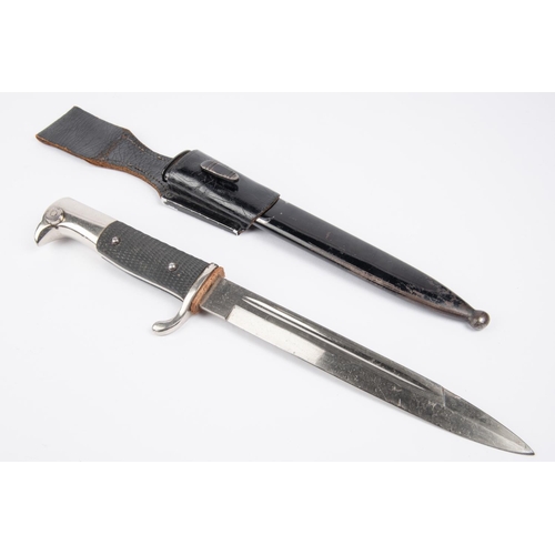 116 - An unusual Third Reich dress bayonet, unmarked plated blade 7¾