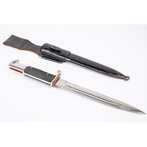 116 - An unusual Third Reich dress bayonet, unmarked plated blade 7¾