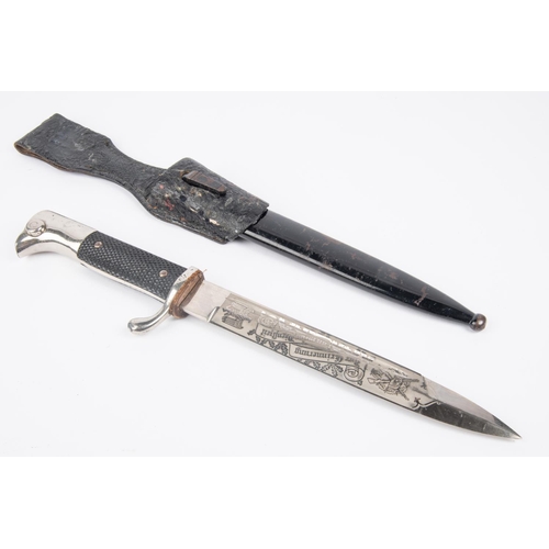 118 - A Third Reich etched K98 dress bayonet, plated blade 7¾