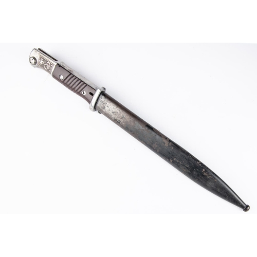 120 - A Third Reich K98 bayonet, by W K C, the blade with later etched panels inscribed 