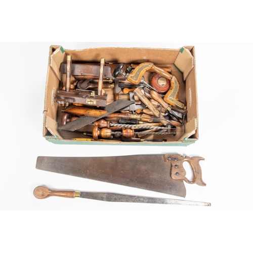 16 - 20+ woodworking tools. Early to mid 20th Century tools including; screwdrivers, rabbet plane, set sq... 