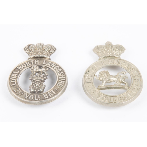 167 - A Victorian WM glengarry badge of the 1st Vol Bn Royal Lancaster Regt; and another of the 2nd Vol Bn... 