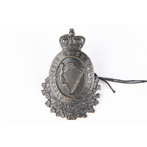 171 - Carlow Rifles pre 1881 blackened brass glengarry badge (KK 1269). GC £60-100