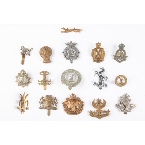 183 - Sixteen Yeomanry cap badges: post 1922 Leicestershire, Geo V North Somerset (soldered bolt), chrome ... 