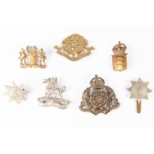 187 - Five  Imperial Yeomanry cap badges: Middlesex (officer's with squashed prongs, and OR's with slider,... 