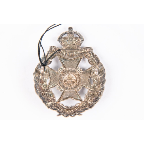 213 - An officer's silver plated KC cap badge of The Bloomsbury Rifles, VGC, nicely toned. £60-80