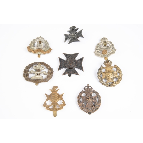 218 - 8 Territorial Infantry cap badges: 4th-6th Bns Suffolk (Lambourne & Co), 7th/8th Bns. West Yorkshire... 