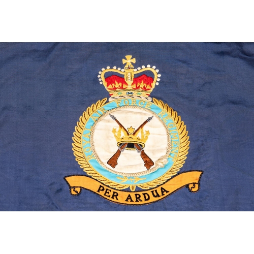 241 - A swagger cane of the London Scottish and The London Rifle Volunteer Brigade; RAF Regiment embroider... 