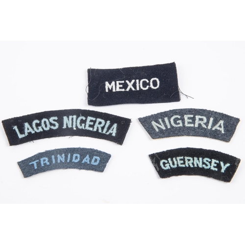 271 - A selection of WWII RAF Nationality titles: Lagos Nigeria, Nigeria, Guernsey, Mexico and Trinidad. (... 