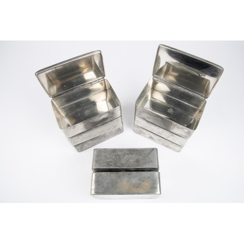 29 - 8 Victorian plated sandwich boxes, marked inside 