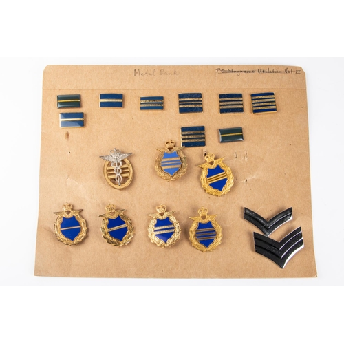 297 - A small collection of WRAF mess dress insignia: 6 different gilt and enamel rank brooches, with broo... 