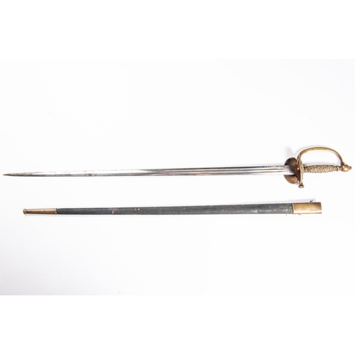 321 - A late 19th century French Gendarmerie Warrant Officer's sword, DE double fullered blade 32