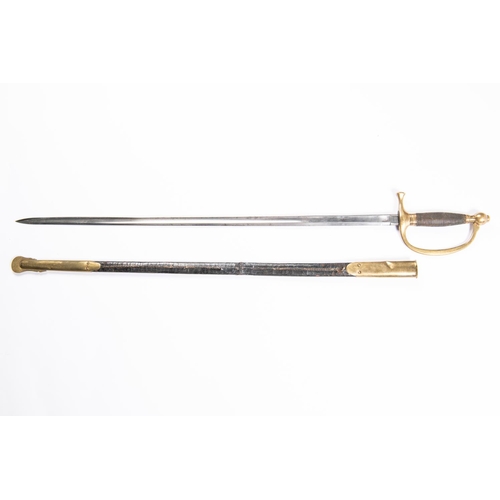 323 - A US Model 1840 Bandsman's sword, blade 28