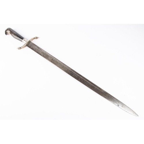 325 - A 19th century continental Hunting sword, straight SE blade 19