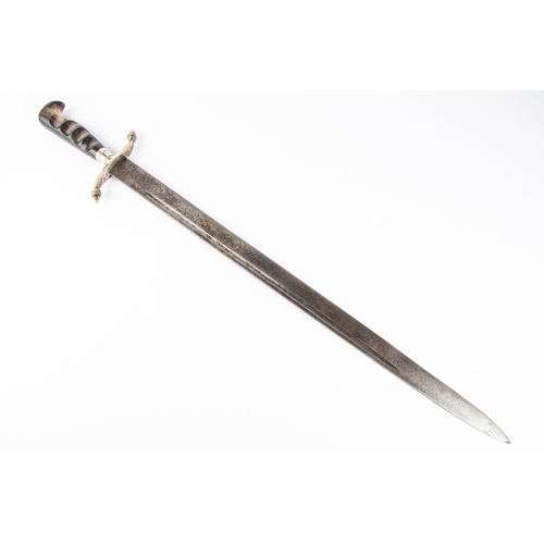 325 - A 19th century continental Hunting sword, straight SE blade 19