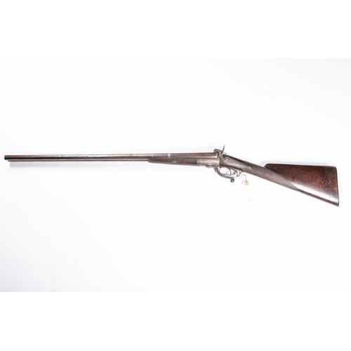 363 - A DB 12 bore pin fire underlever shotgun, by Burrow of Preston, 46½