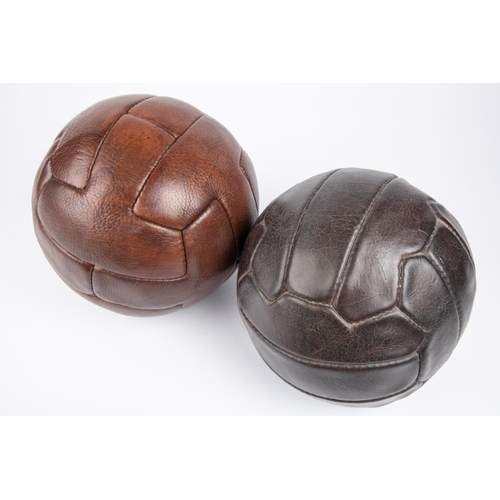 41 - A good vintage leather football, mid brown colour; also another of darker brown. GC £40-60