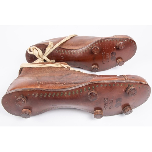 42 - A pair of United Services football boots, 6 studs, brown leather, VGC  £30-40