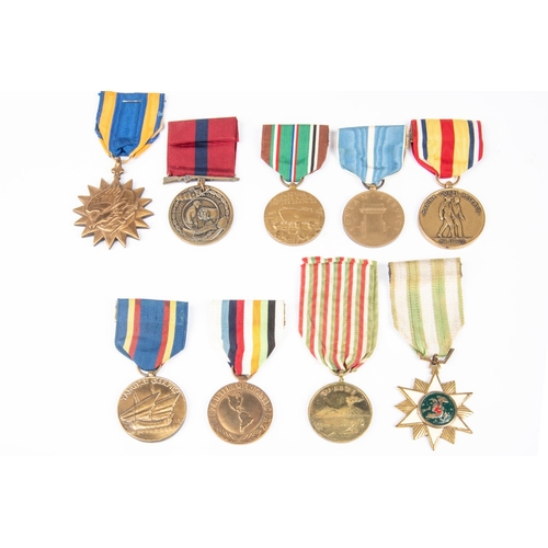 70 - USA medals (9) modern issues: Air Medal; US Marine Corps Good Conduct medal; European-African-M East... 