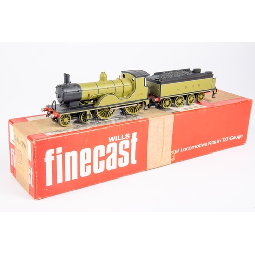 206 - An OO gauge Wills Finecast brass kitbuilt LSWR Class T9 'Greyhound' 4-4-0 tender locomotive, 303, in... 