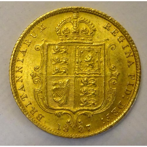 75 - Victoria, AV Half Sovereign 1887 Jubilee head issue, GVF  £120-140