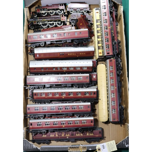 105 - 23x OO gauge railway by Hornby, Lima, etc. Including 4x LMS tender locomotives, all in maroon livery... 