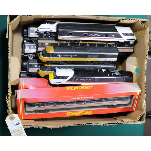 106 - 19x OO gauge Intercity cars by Hornby and Lima. Including; 2x powered Intercity 125 driving cars, 2x... 