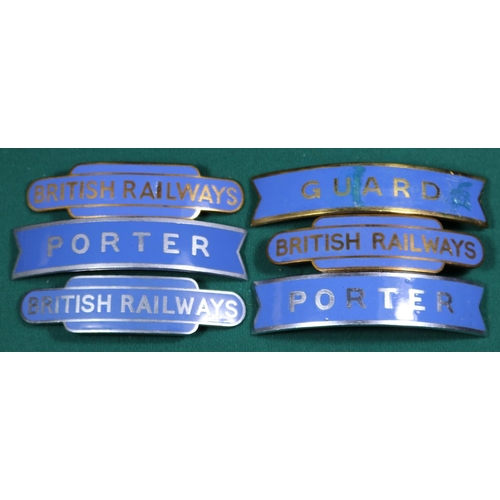 19 - 6x British Railways (Scottish Region) totem and fishtail style cap badges by Gaunt, Pinches, Fattori... 