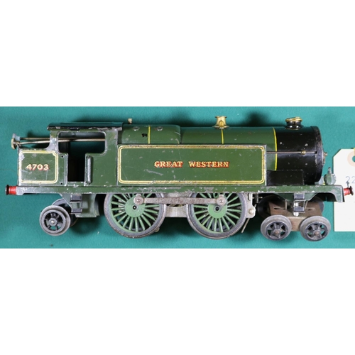 229 - A Hornby Series O gauge No.2 Special clockwork GWR 4-4-2T locomotive, 4703, in lined green livery. G... 