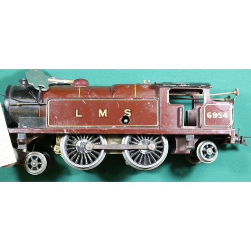 230 - Hornby O gauge No.2 Special 4-4-2T clockwork locomotive. In LMS lined maroon livery, 6954. Generally... 