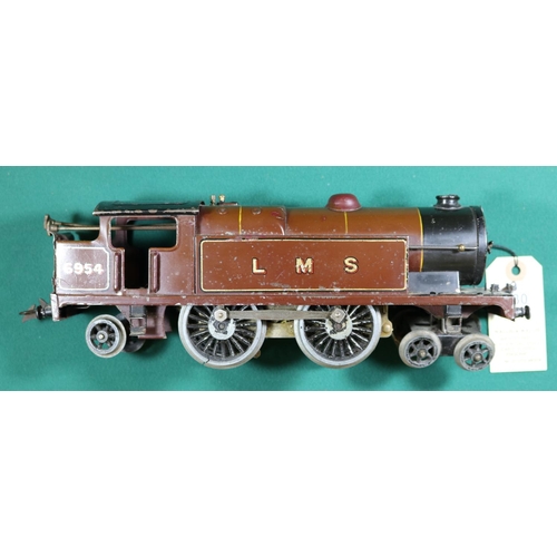 230 - Hornby O gauge No.2 Special 4-4-2T clockwork locomotive. In LMS lined maroon livery, 6954. Generally... 