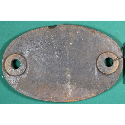 34 - Locomotive shedplate 10A Wigan Springs Branch 1950-1958. Cast iron plate in quite good, believed to ... 