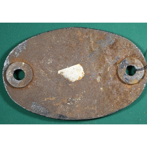 41 - Locomotive shedplate 18A Toton 1950-1963. Cast iron plate in good condition, some restoration appare... 