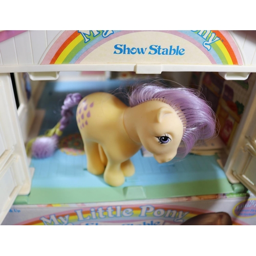 396 - My Little Pony Show Stable by Hasbro (early 1980s). Stable with accessories, instructions, fences an... 