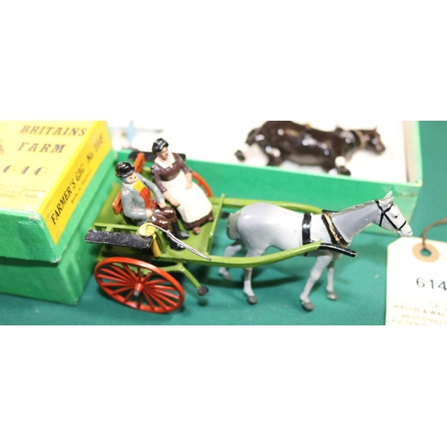 614 - 2x Britains Farm models. General Purpose Plough with two horses (6F). Complete with all parts and bo... 